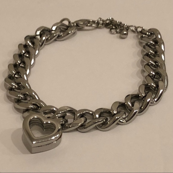 Jewelry - Heart Charm Bracelet With Yellow Bead Inside